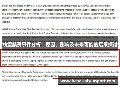 魏震禁赛事件分析：原因、影响及未来可能的后果探讨